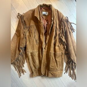 Vintage suede fringe jacket S